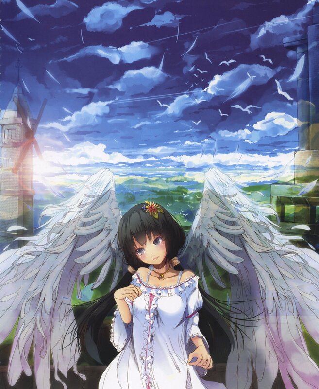 Angel girl with white wings