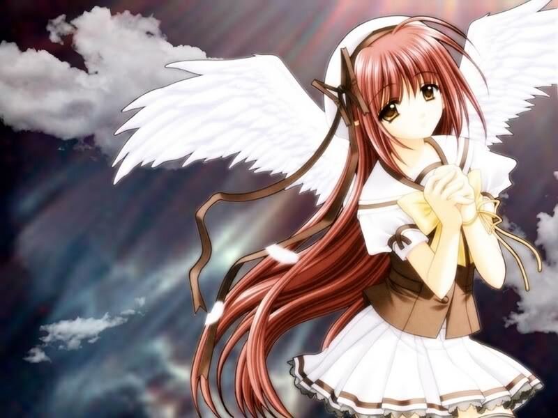 angel girl with white wings