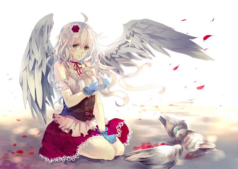 Angel Girl with Wings — White