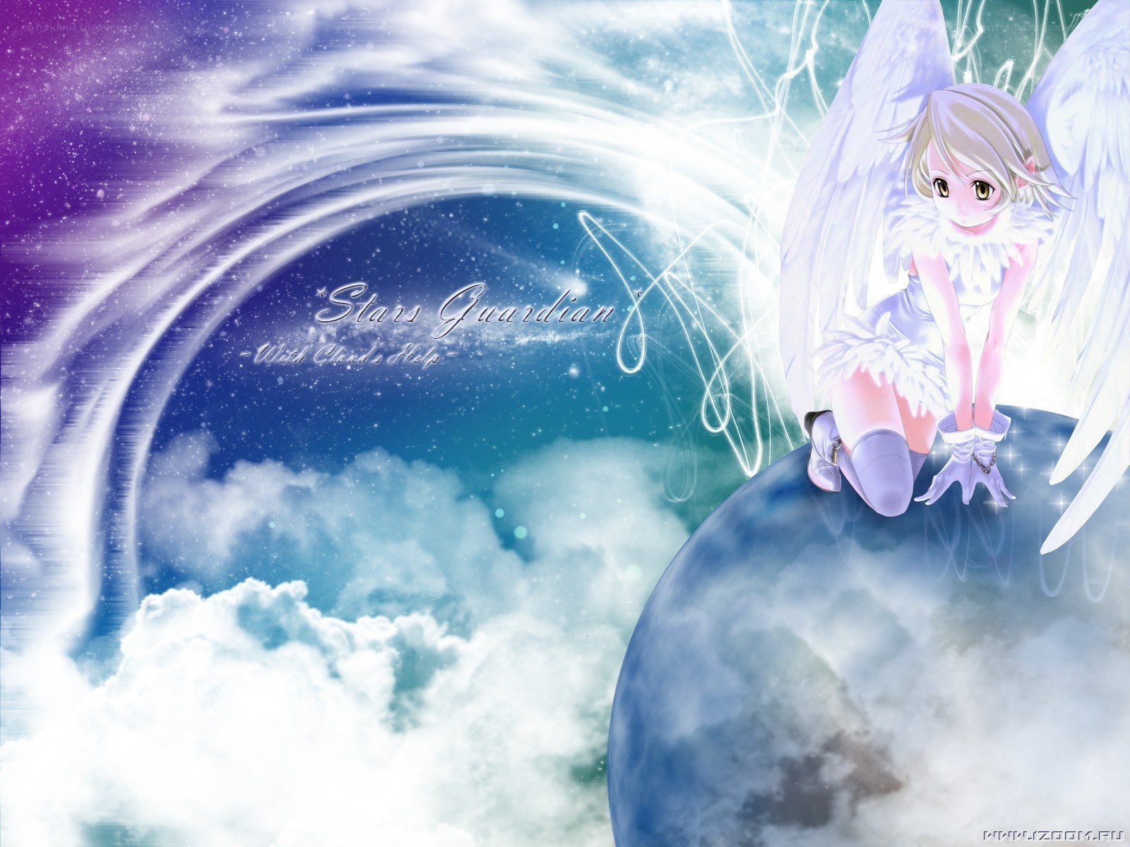 Angel guardian with stars