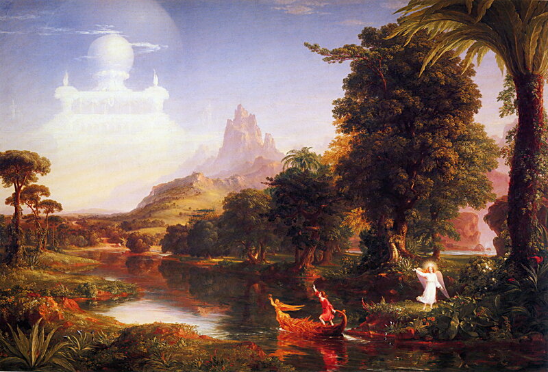 Angel guiding a boat