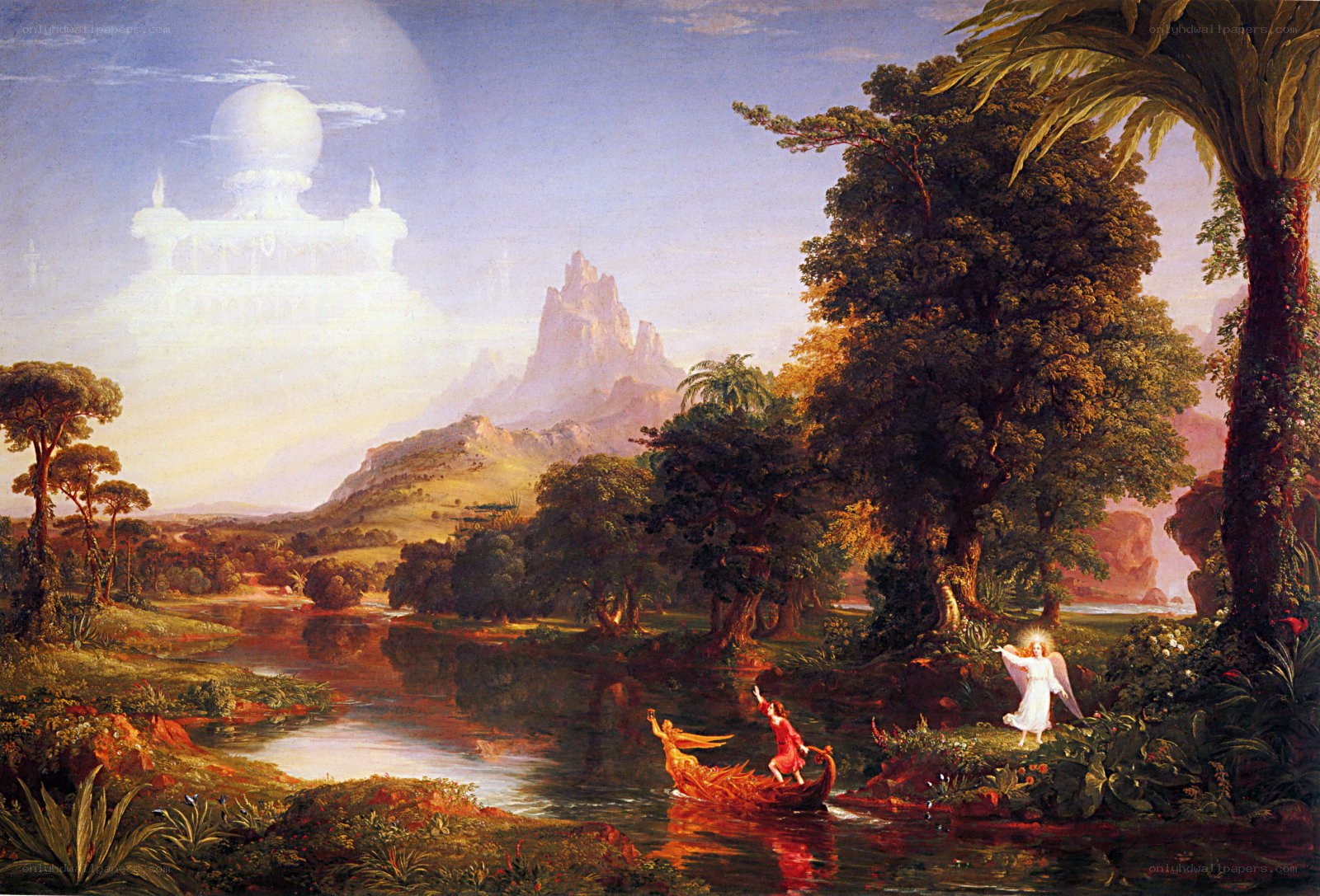 Angel guiding a boat