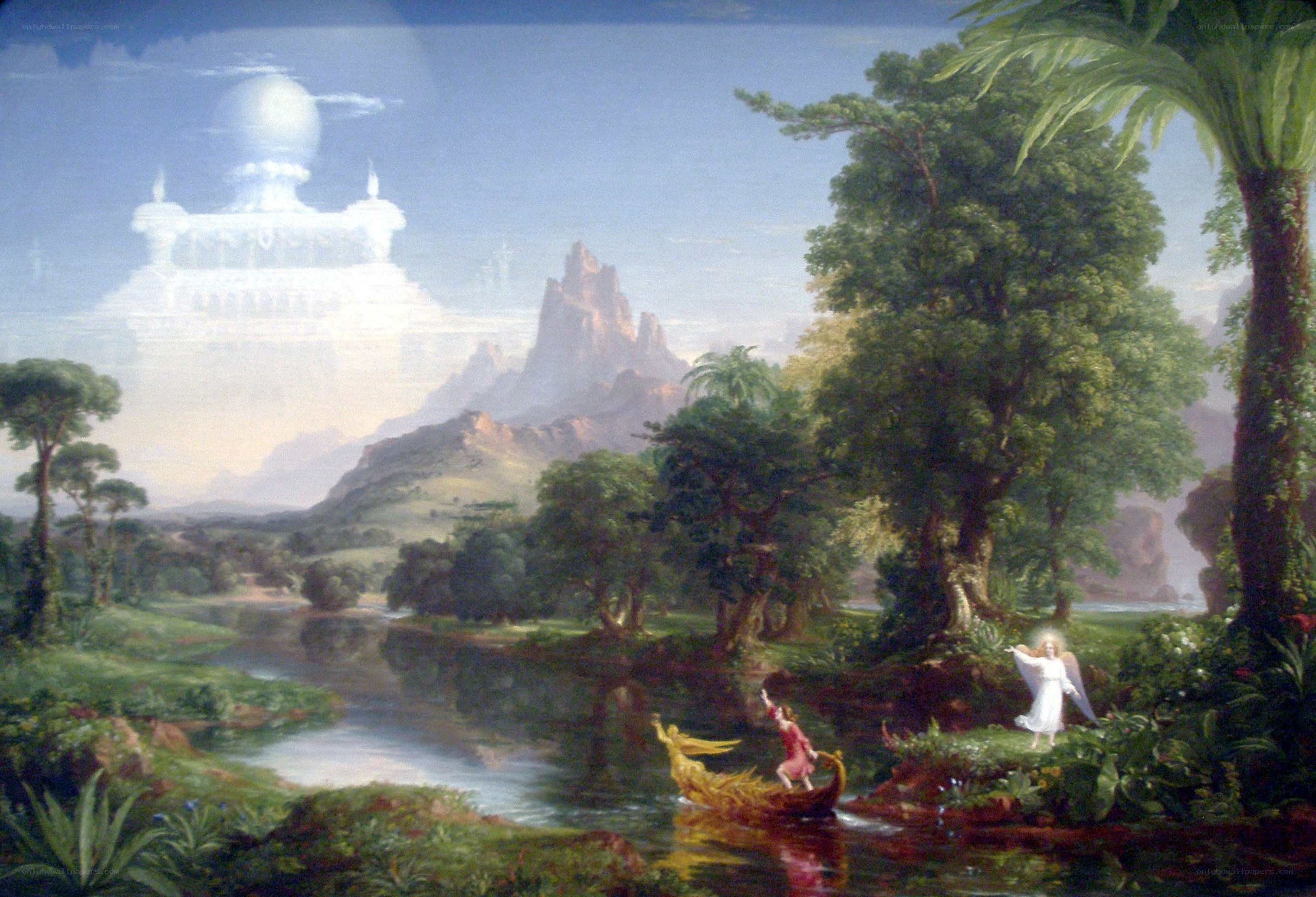 Angel guiding a boat