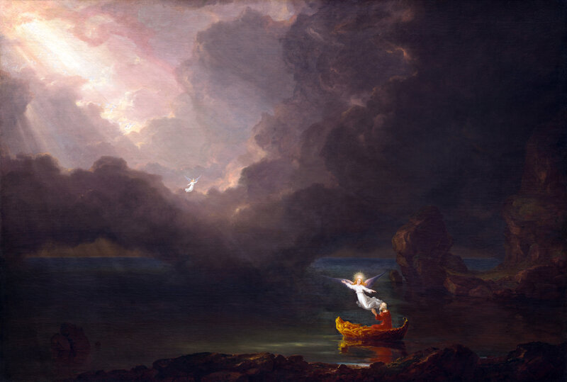 Angel Guiding a Boat — Dark