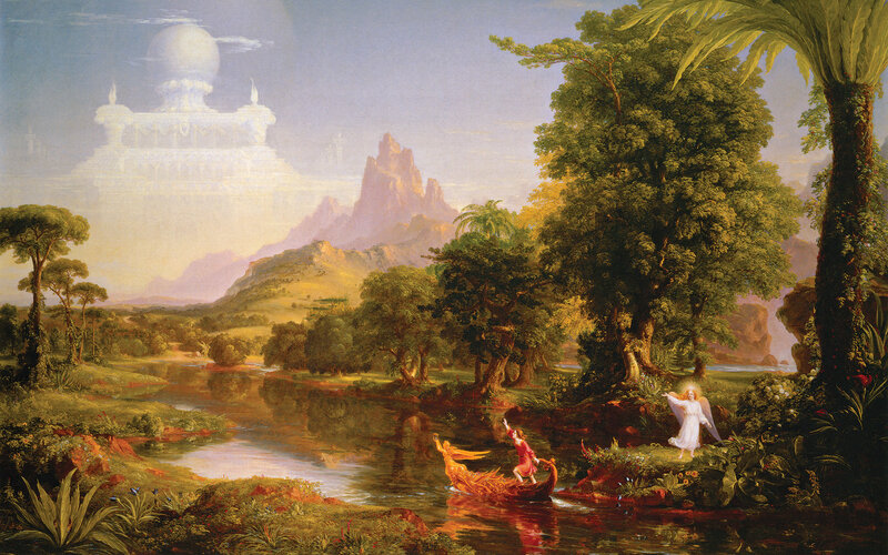 Angel guiding a boat