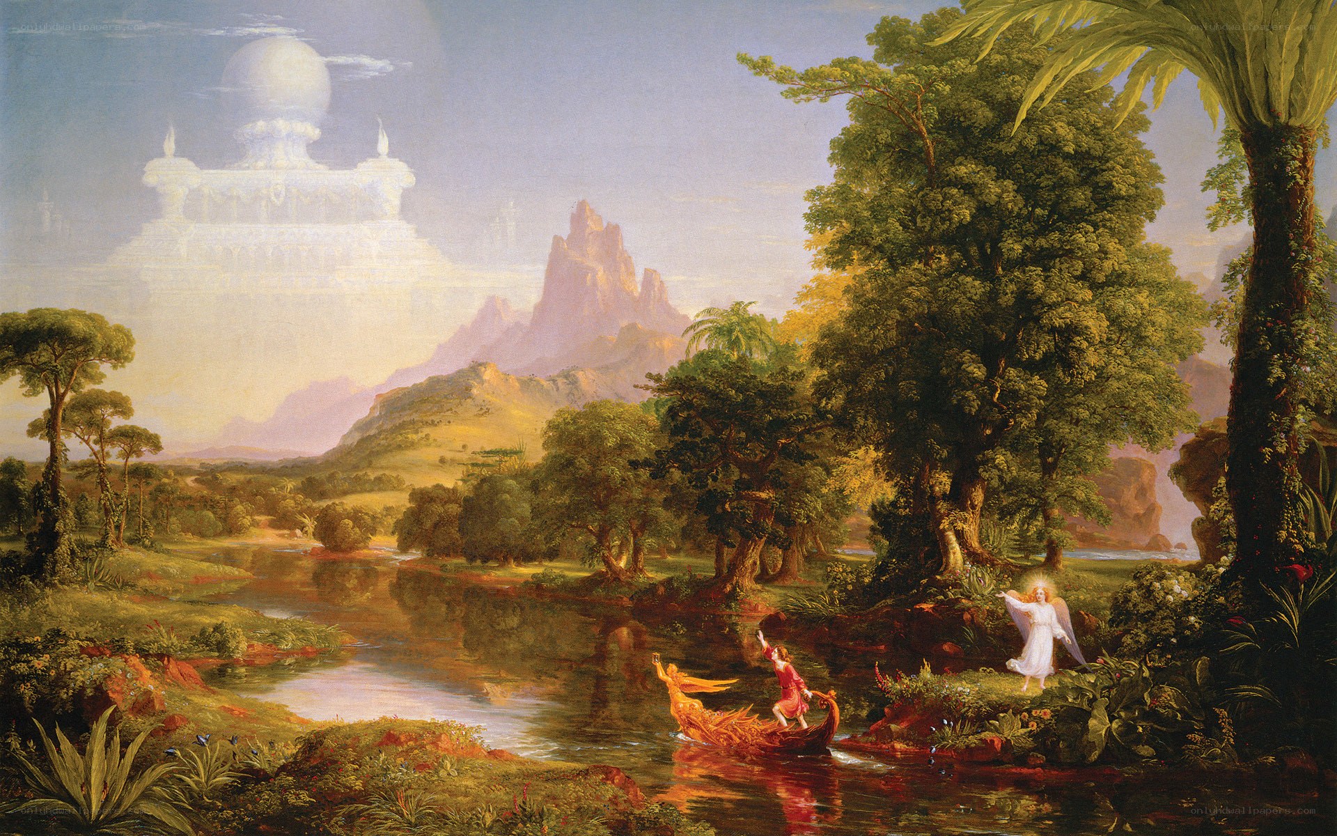 Angel guiding a boat
