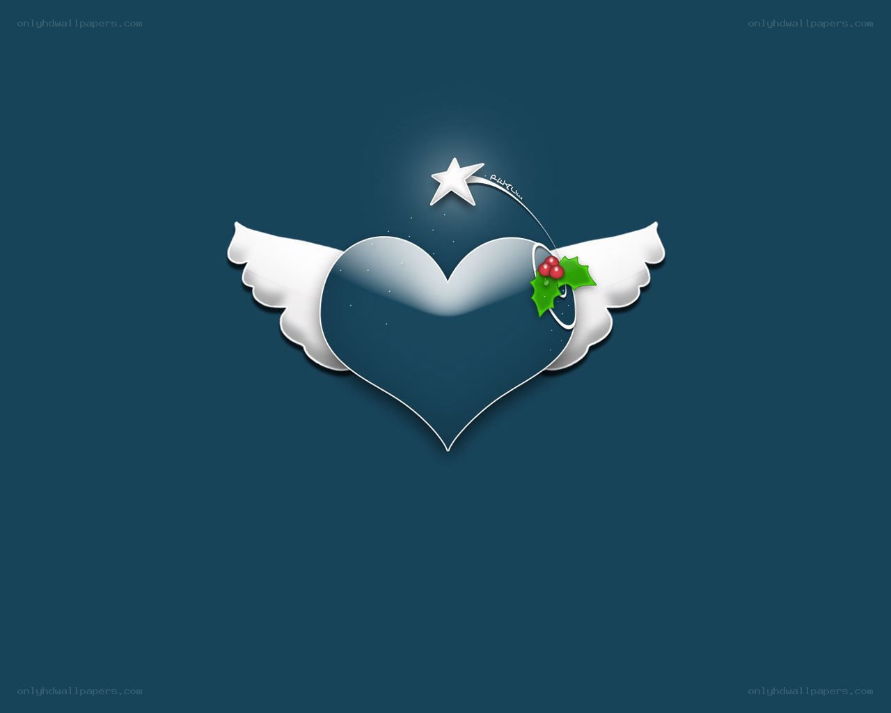 Angel heart with holly