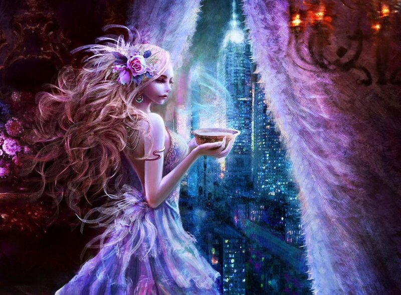 angel holding a bowl