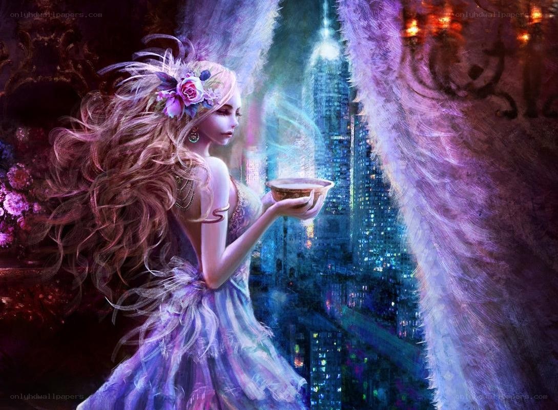 angel holding a bowl