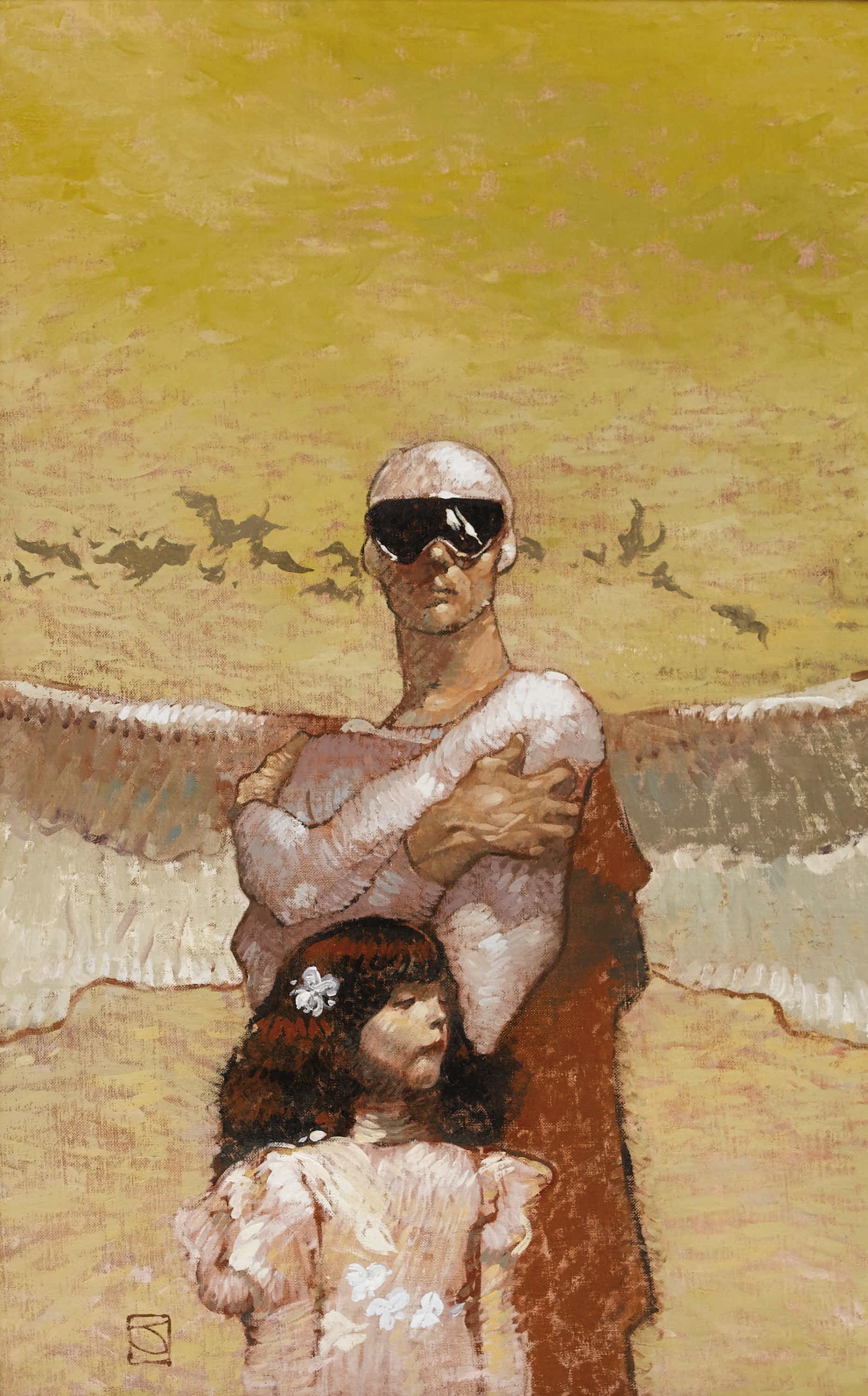 Angel holding a child