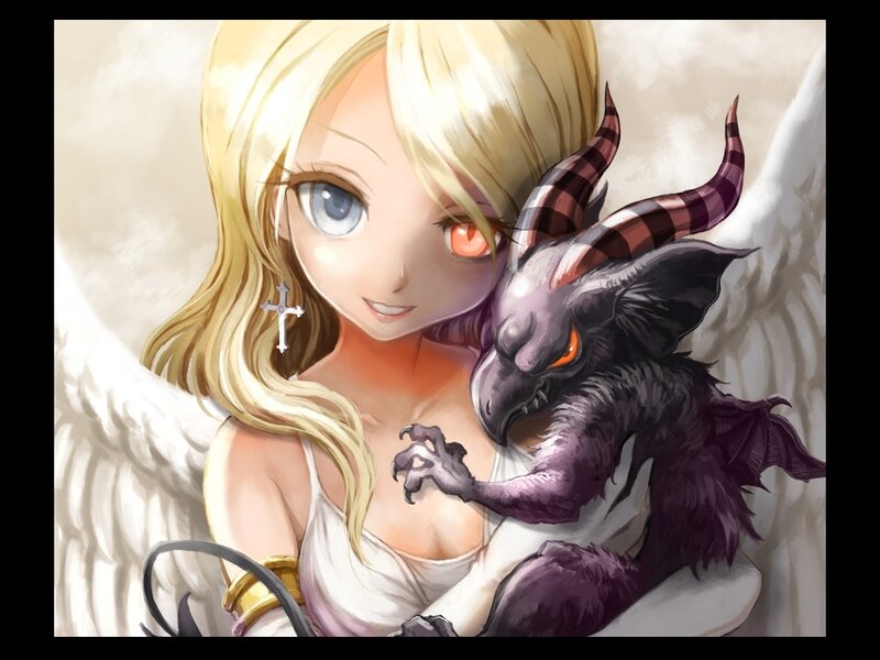 Angel Holding a Demon