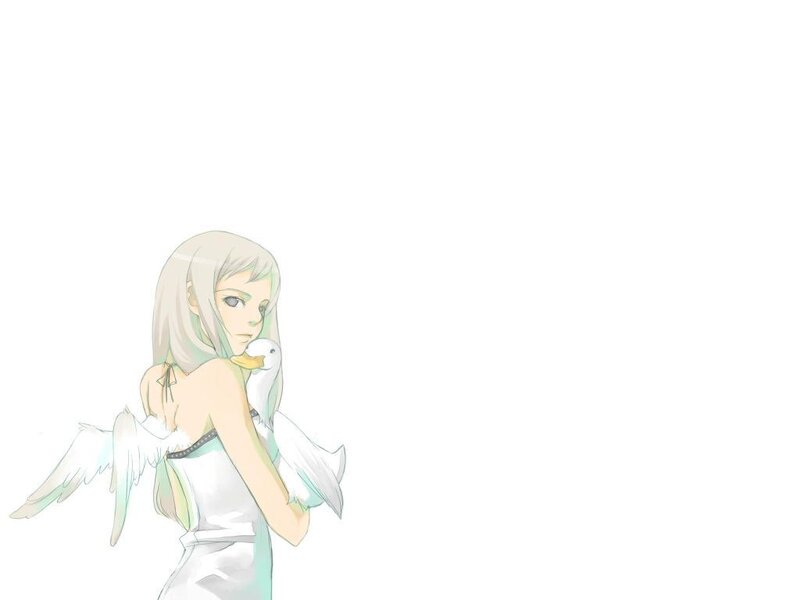 angel holding a duck