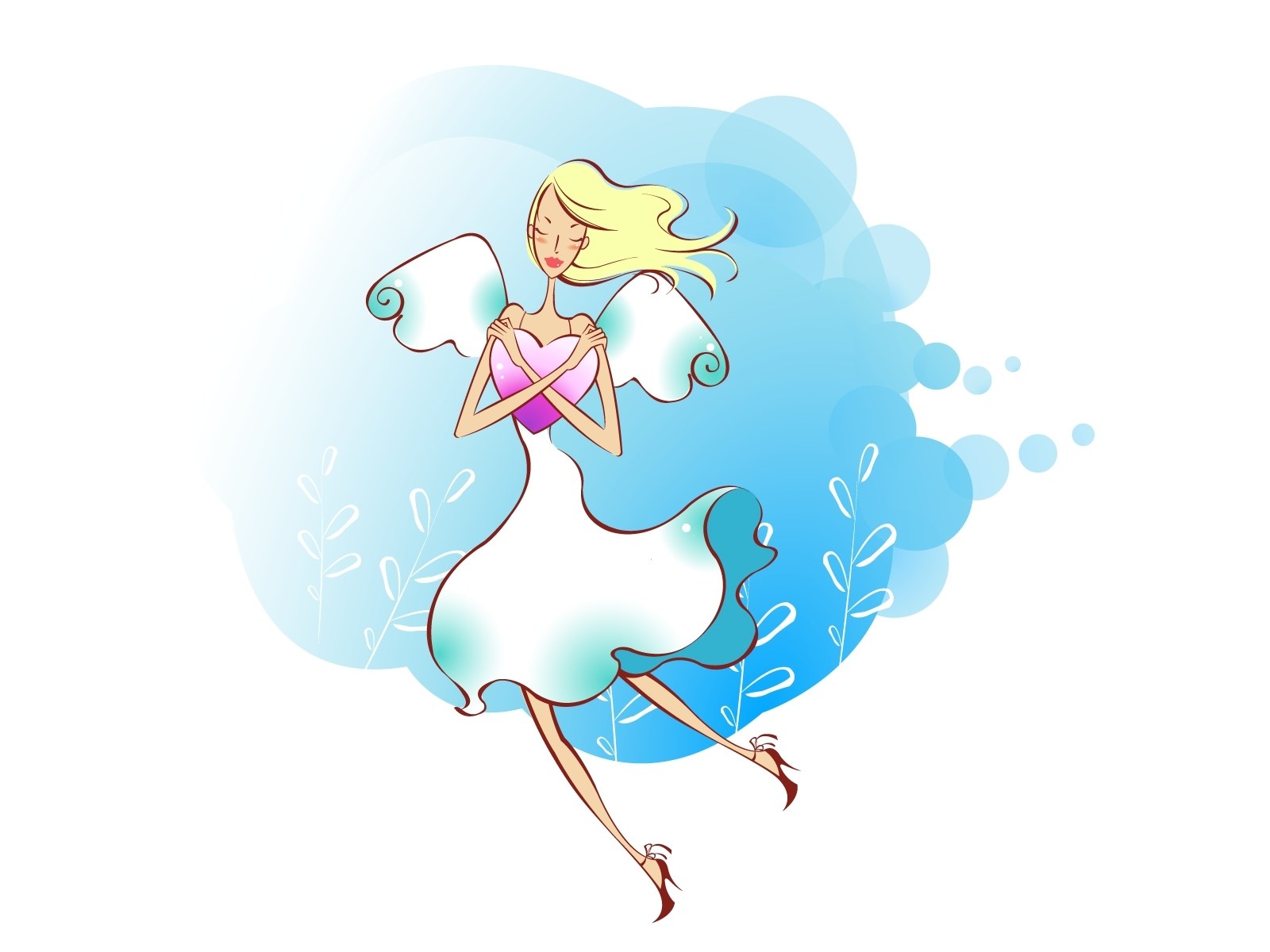 angel holding a heart