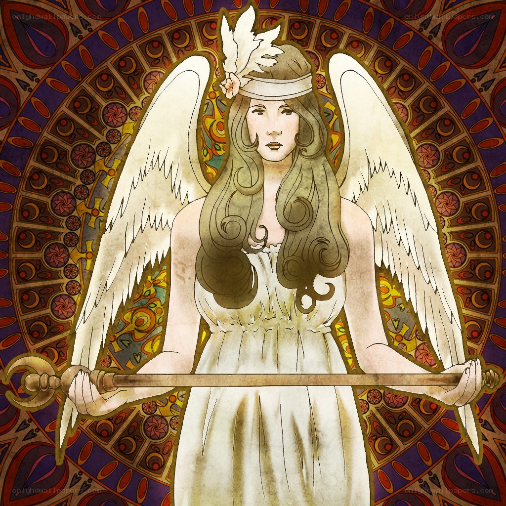 angel holding a staff