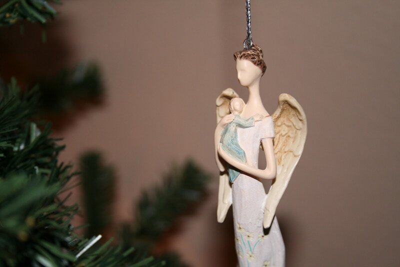 Angel Holding Baby Ornament
