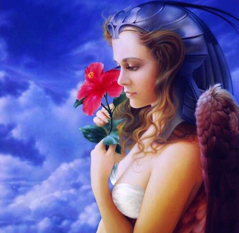 Angel Holding Flower
