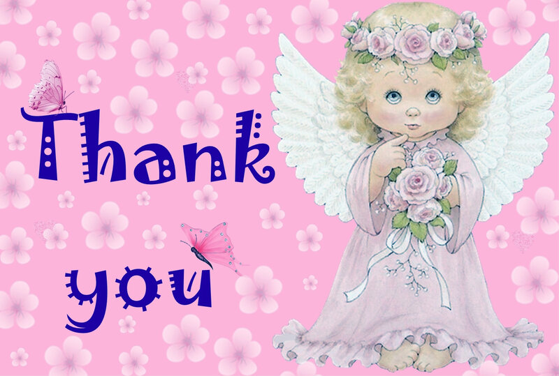 Angel Holding Flowers — Pink
