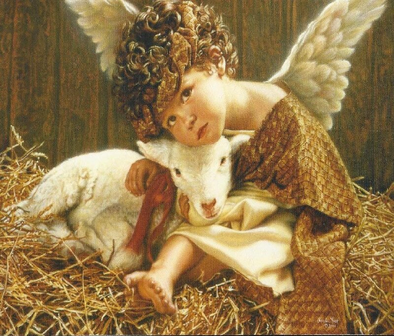 Angel Holding Lamb