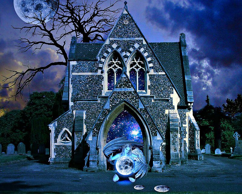 Angel Holding Moon