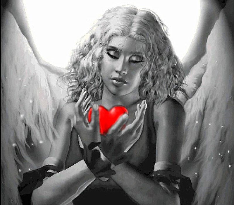 Angel Holding Red Heart