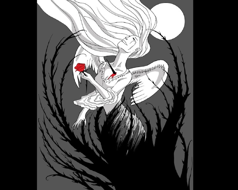 Angel Holding Red Rose