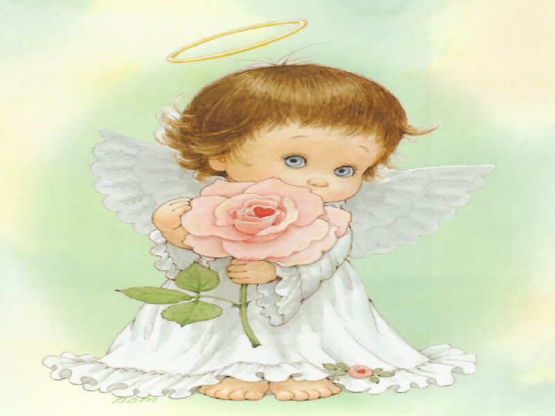 Angel Holding Rose