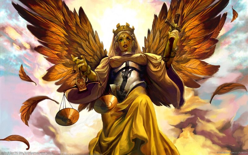 Angel Holding Scales and Sword