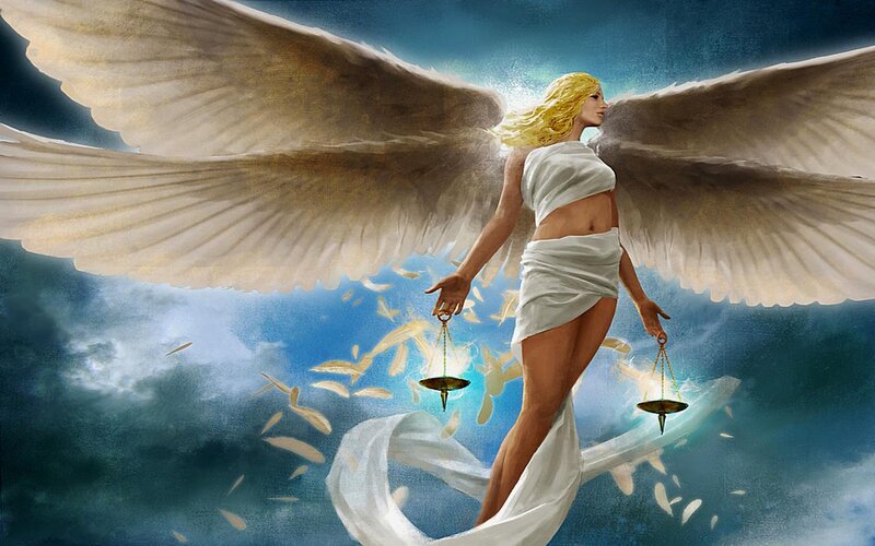 Angel Holding Scales
