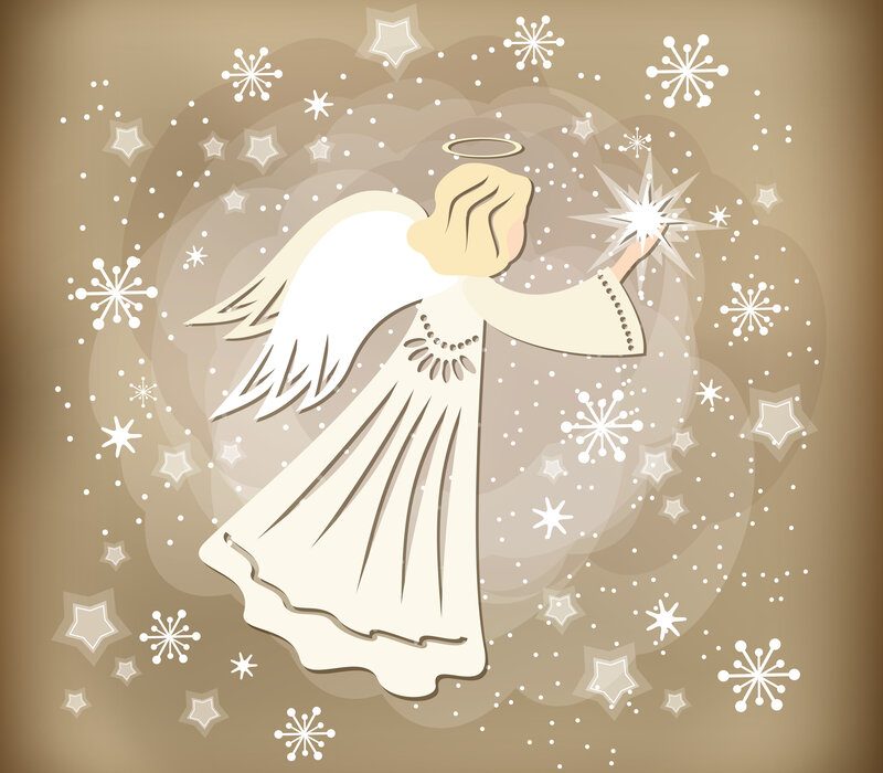 Angel Holding Star — Beige