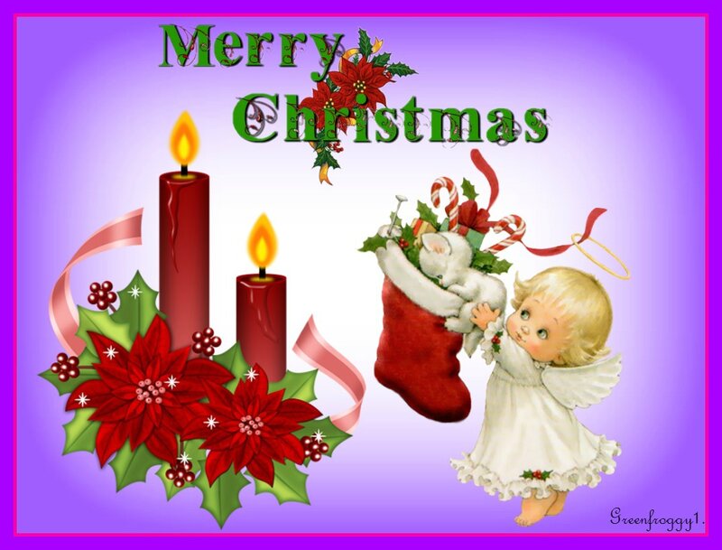 Angel Holding Stocking — Purple