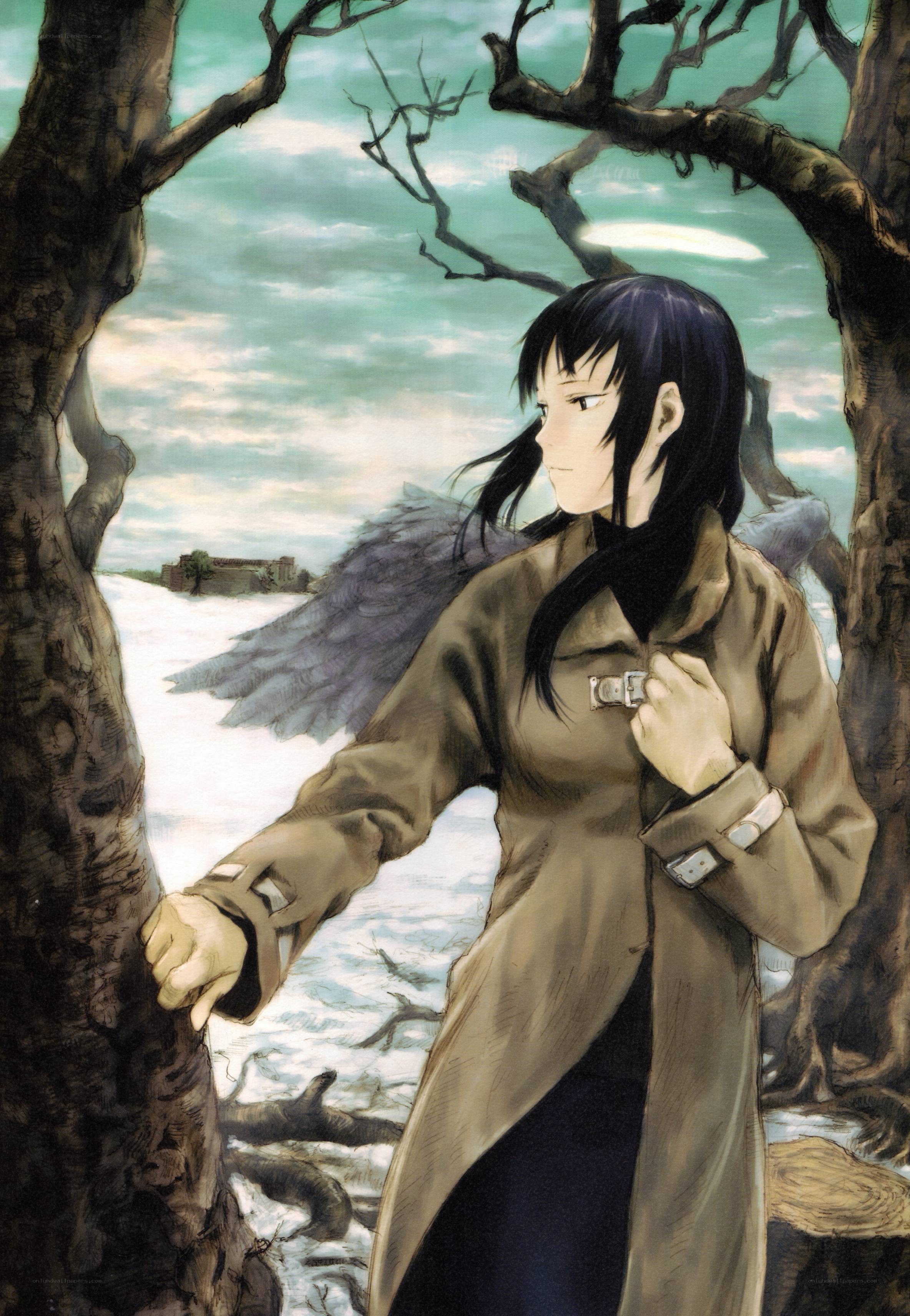 Angel in a barren forest