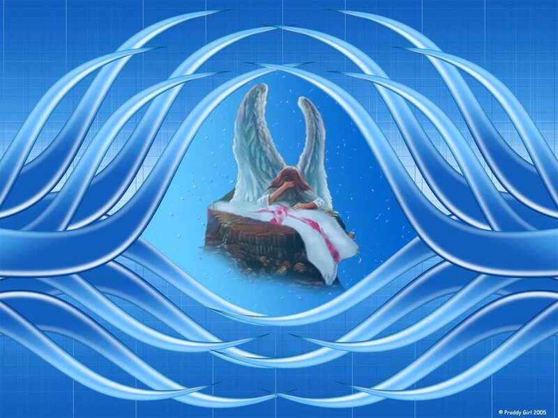 Angel in a blue vortex