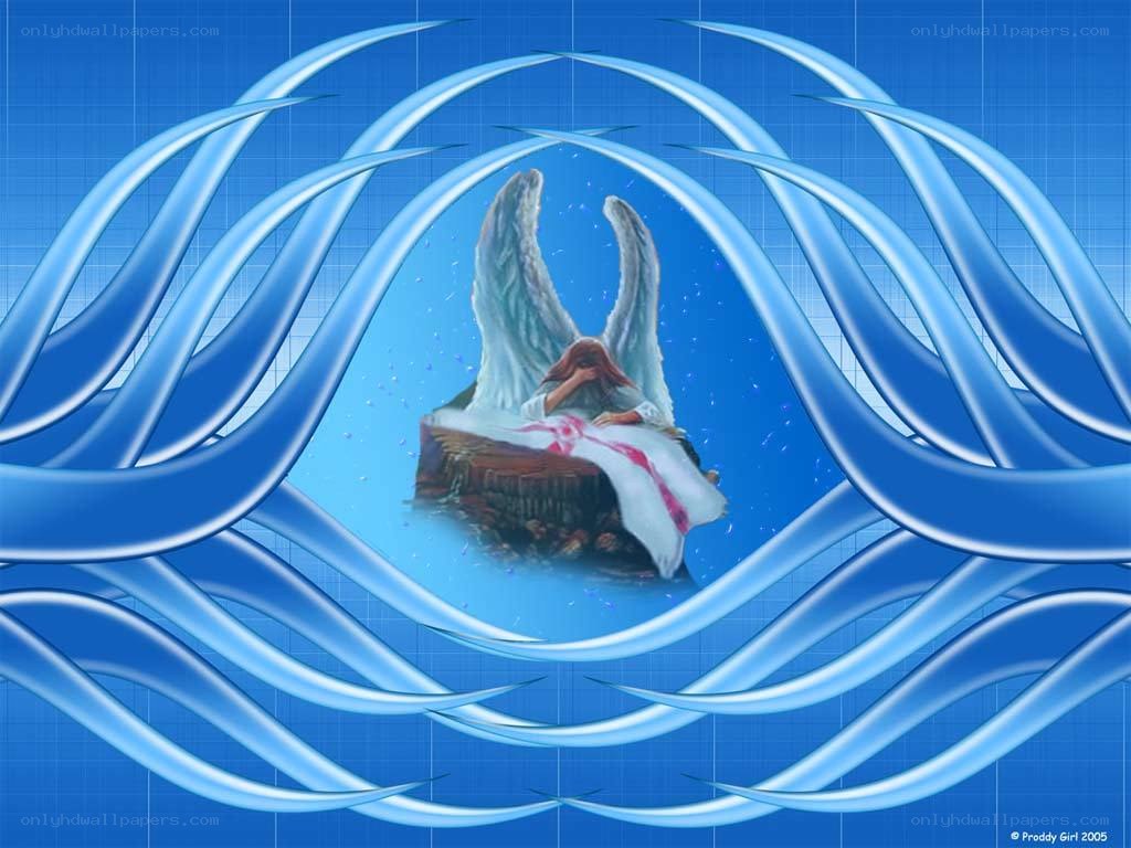 Angel in a blue vortex