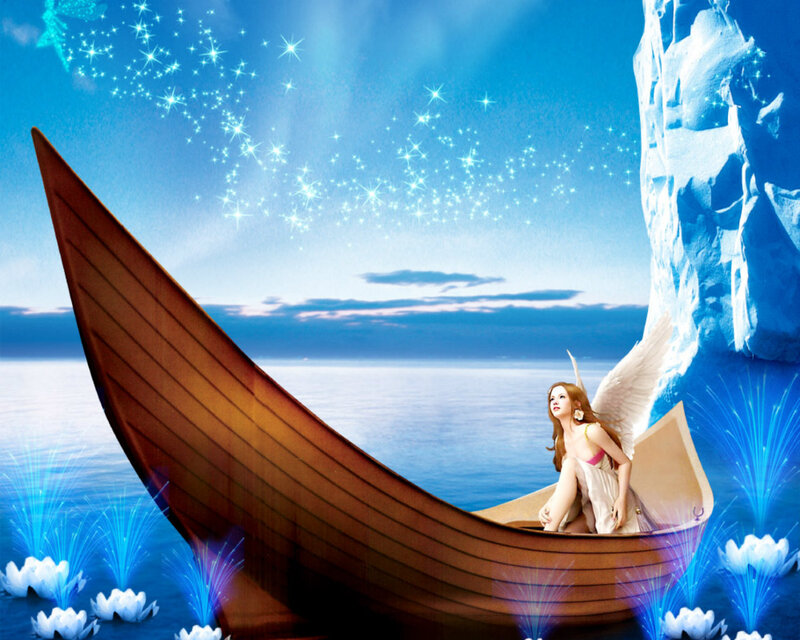 Angel in a Boat — Blue, Serene