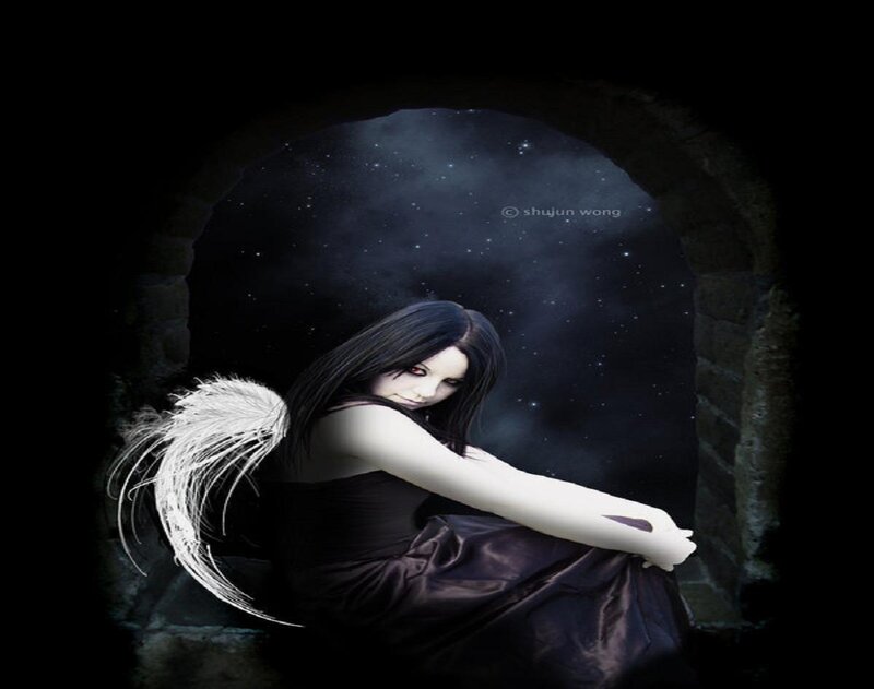 angel in a dark archway