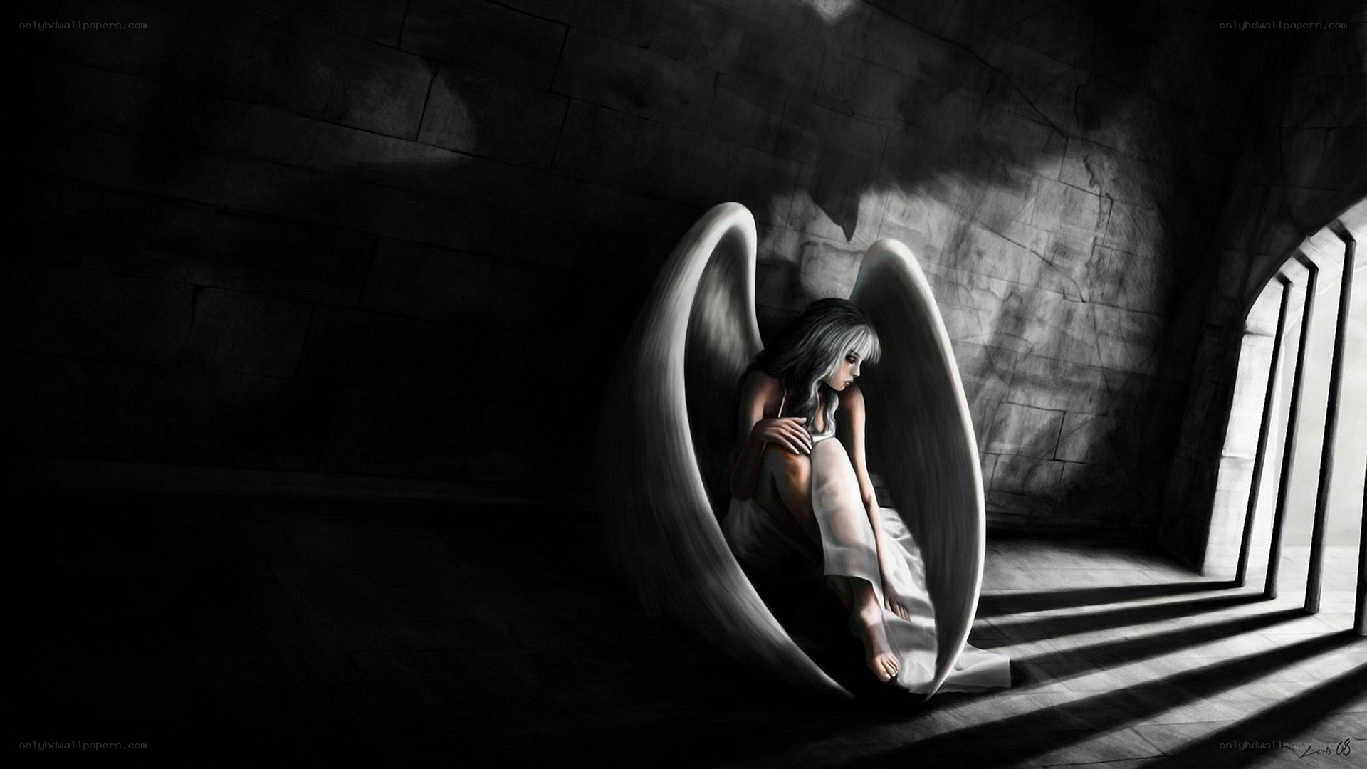 angel in a dark chamber