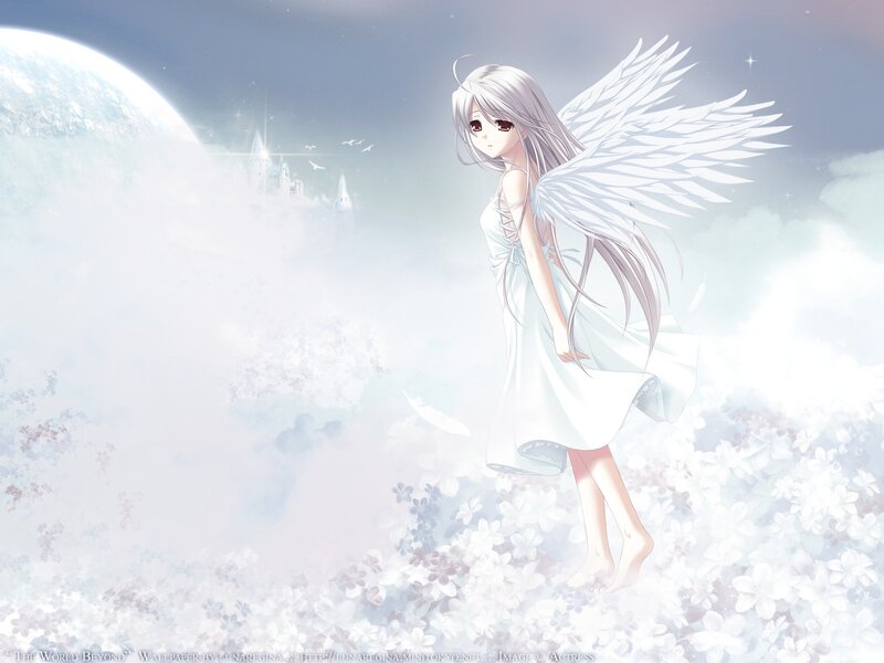 Angel in a dreamy landscape
