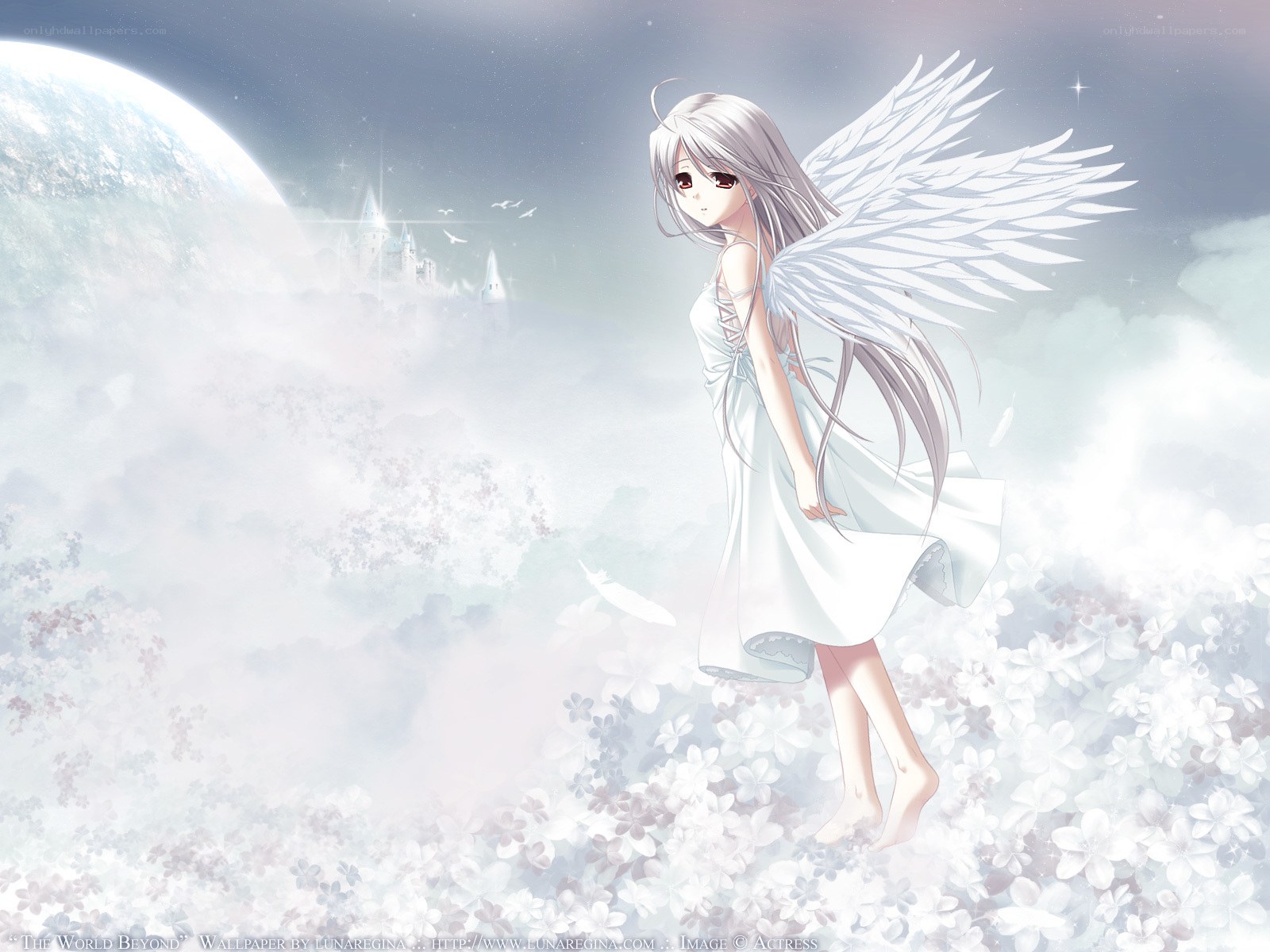 Angel in a dreamy landscape