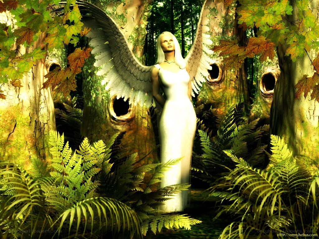 Angel in a forest