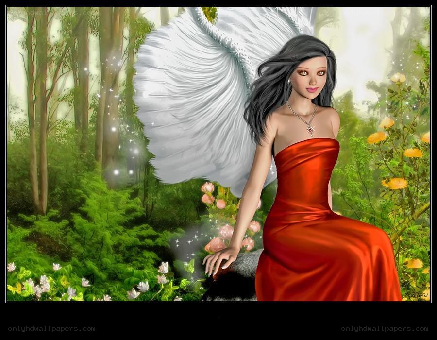 Angel in a forest