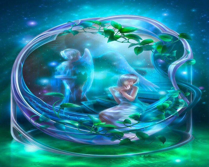 angel in a glass dome