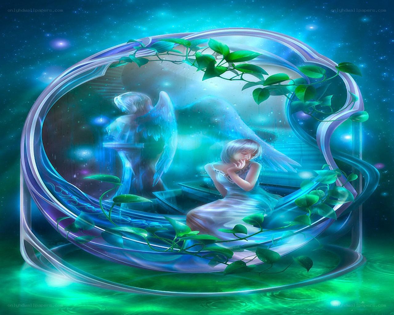 angel in a glass dome