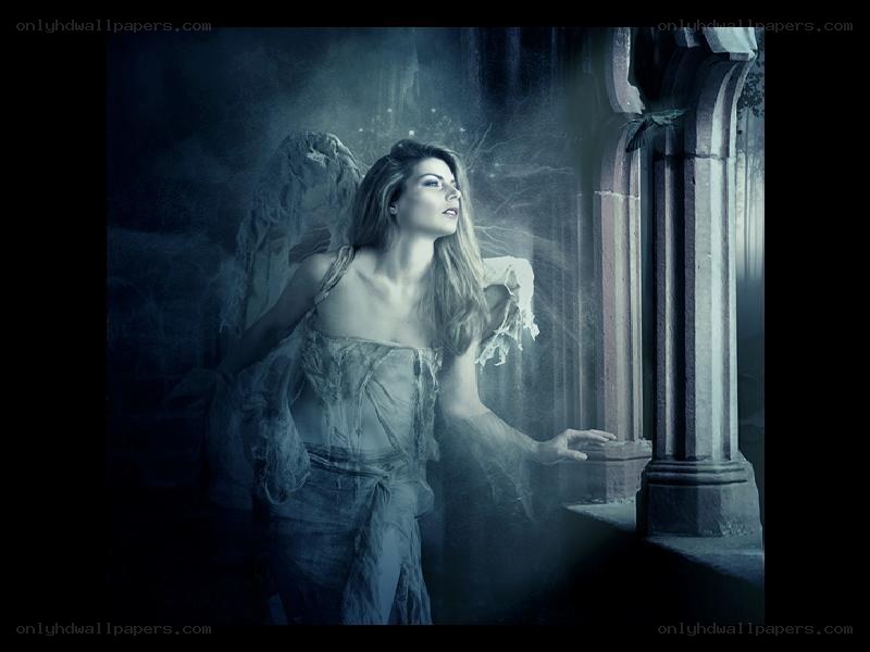 angel in a gothic cathedral
