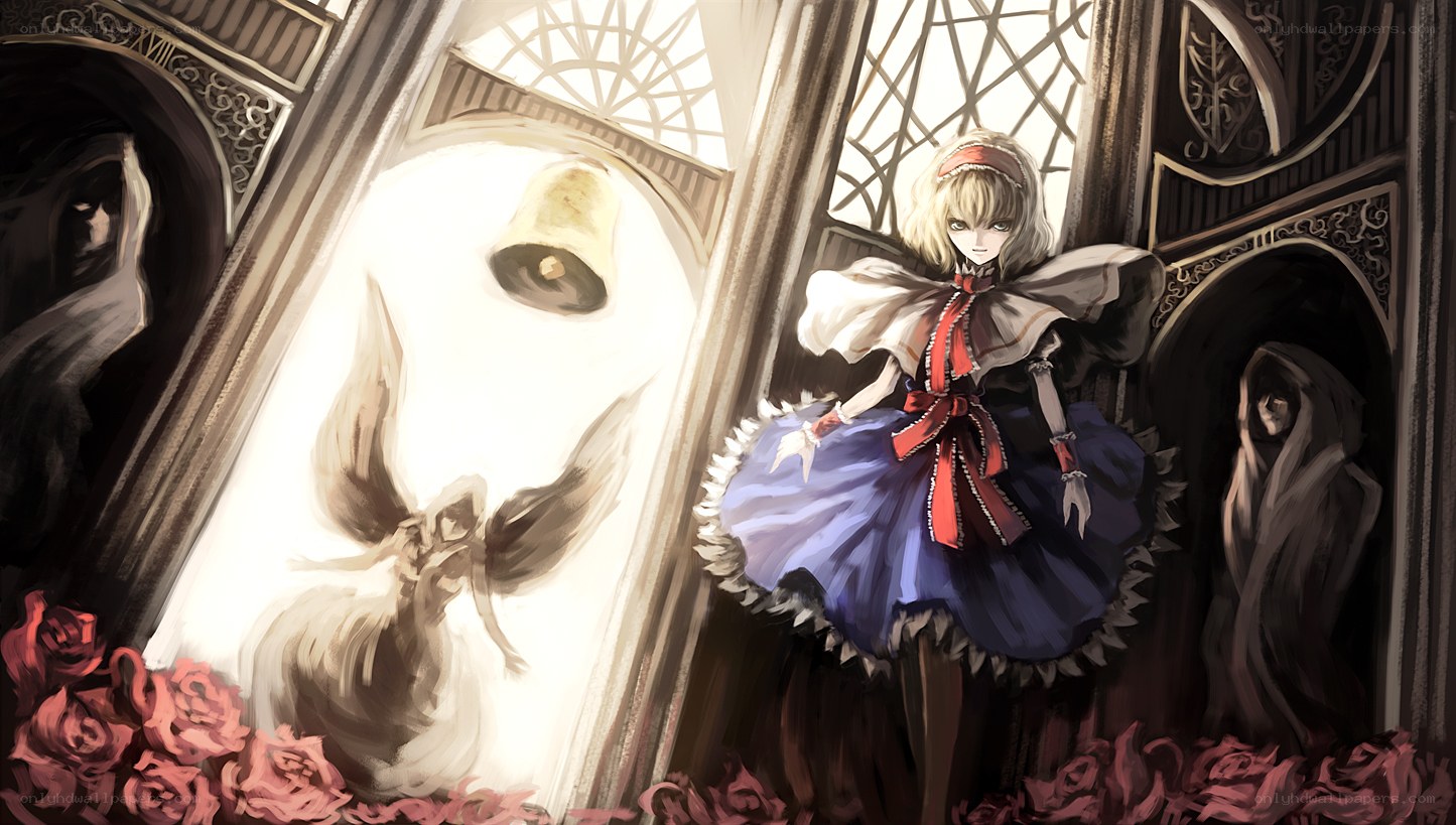 Angel in a gothic hall