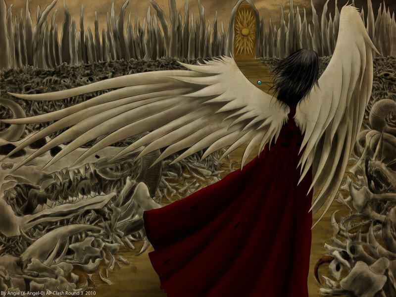 Angel in a graveyard