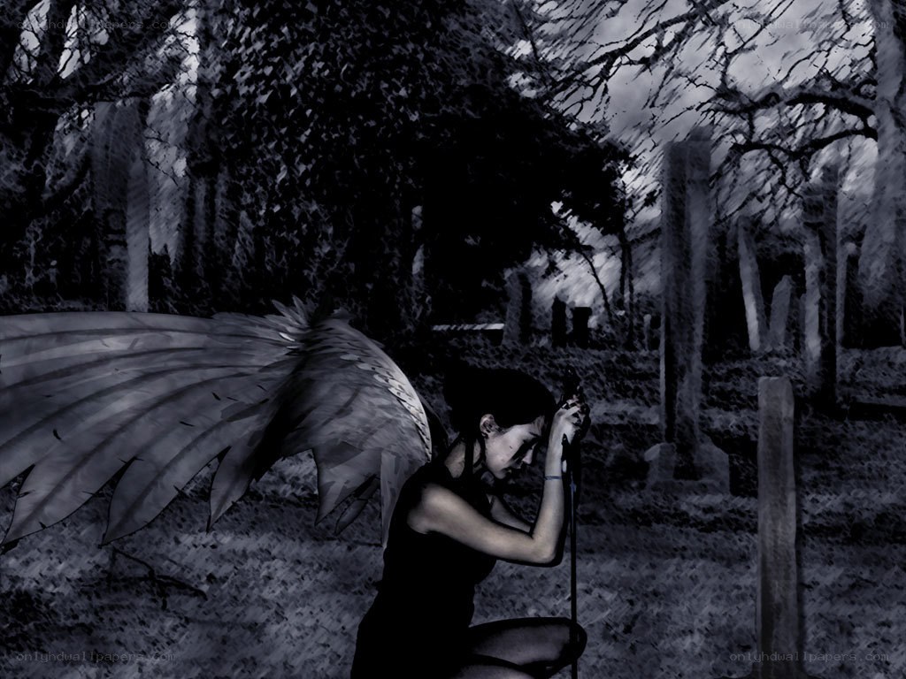 angel in a graveyard