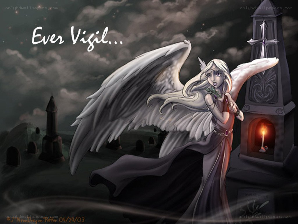 Angel in a graveyard