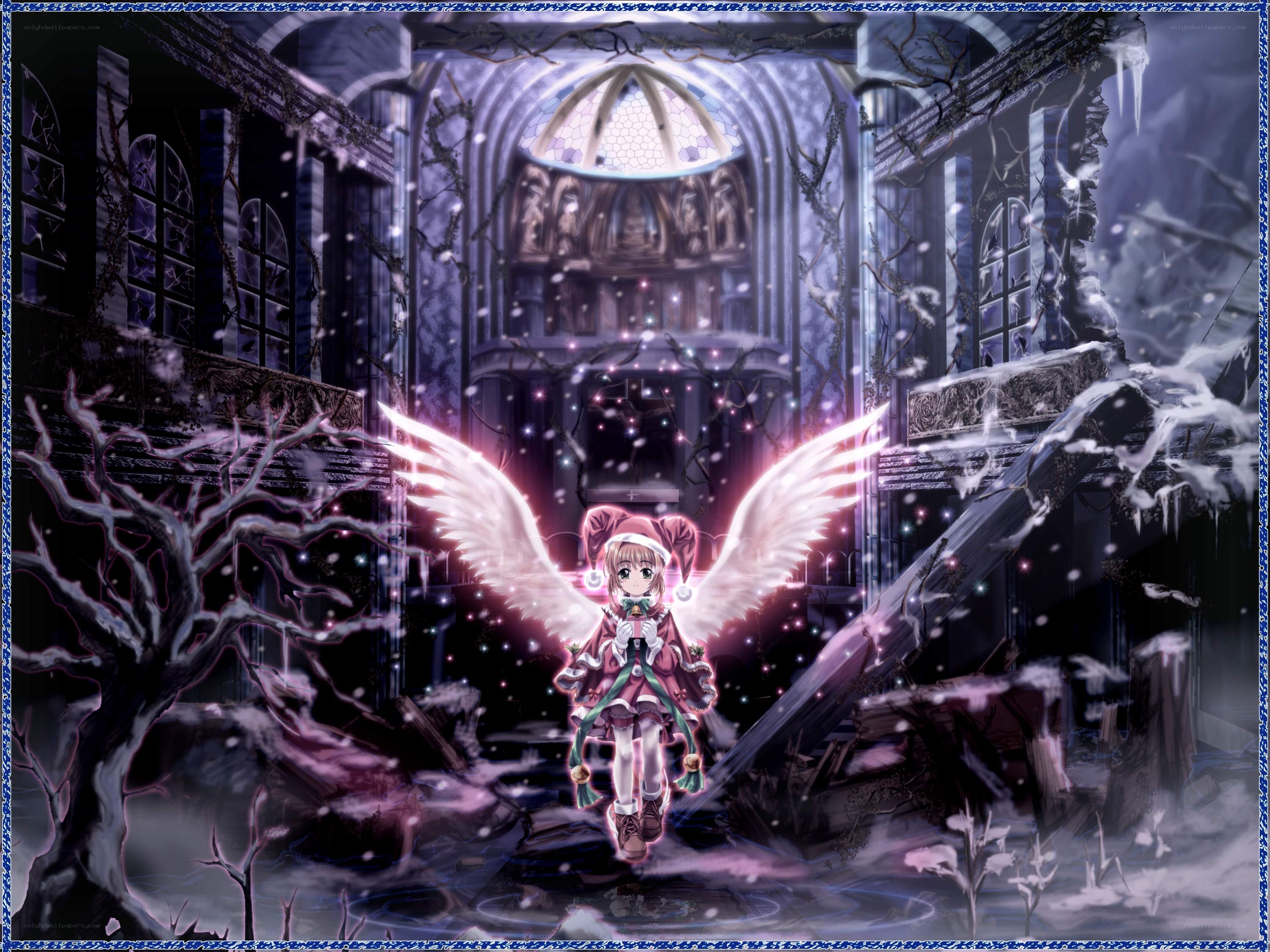 angel in a ruined cathedral