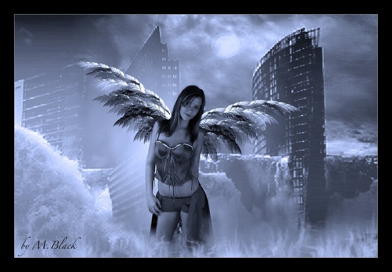 angel in a ruined city