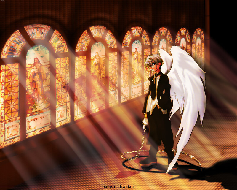 Angel in a stained glass church